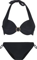 LingaDore - Black Panther Halternek Bikini Set - maat 38D - Zwart