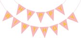 Slinger Happy Birthday – Roze – 250cm – 18.2*13.2 cm – Verjaardag Feestje Kinderfeest – Puntvlaggetjes