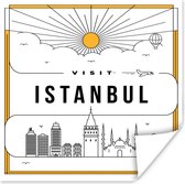Poster Stadsaanzicht Istanbul - wit - 75x75 cm