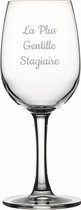 Witte wijnglas gegraveerd - 26cl - La Plus Gentille Stagiaire
