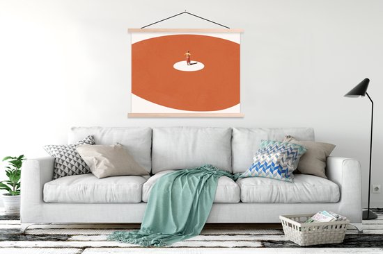 Porte-affiche avec affiche - Affiche scolaire - Homme - Vintage - Cercle - 120x90 cm - Lattes vierges