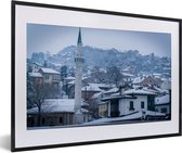 Fotolijst incl. Poster - Winterse skyline van Sarajevo in Bosnië en Herzegovina - 60x40 cm - Posterlijst