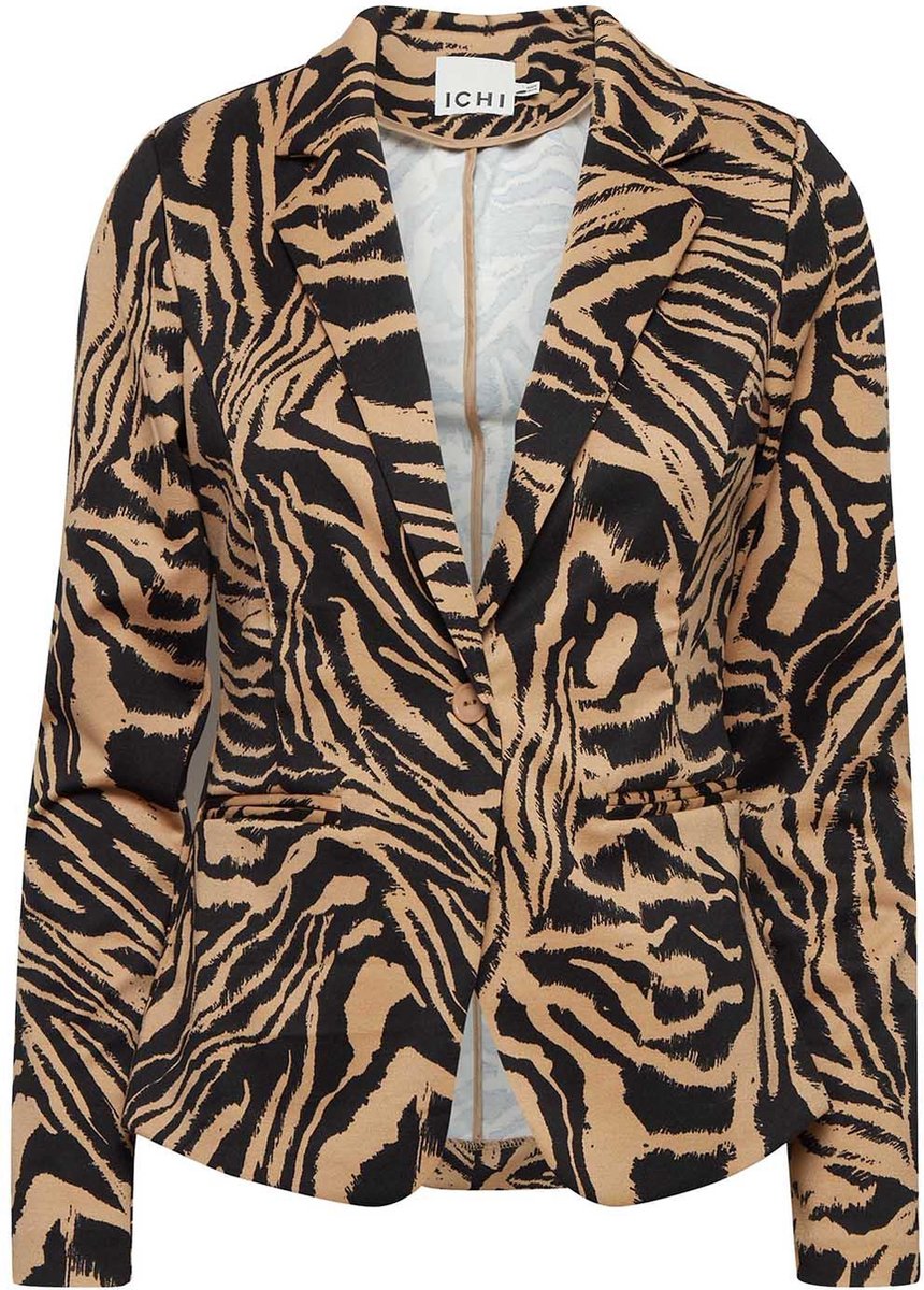 Ichi Blazer Ihkate Print Bl12 20118148 201756 Tannin Animal Dames Maat - M