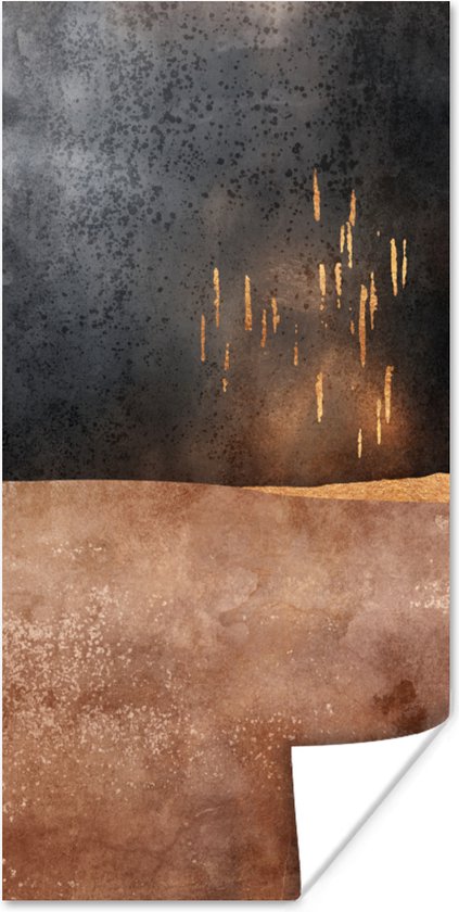 Poster Abstract - Goud - Design - 20x40 cm