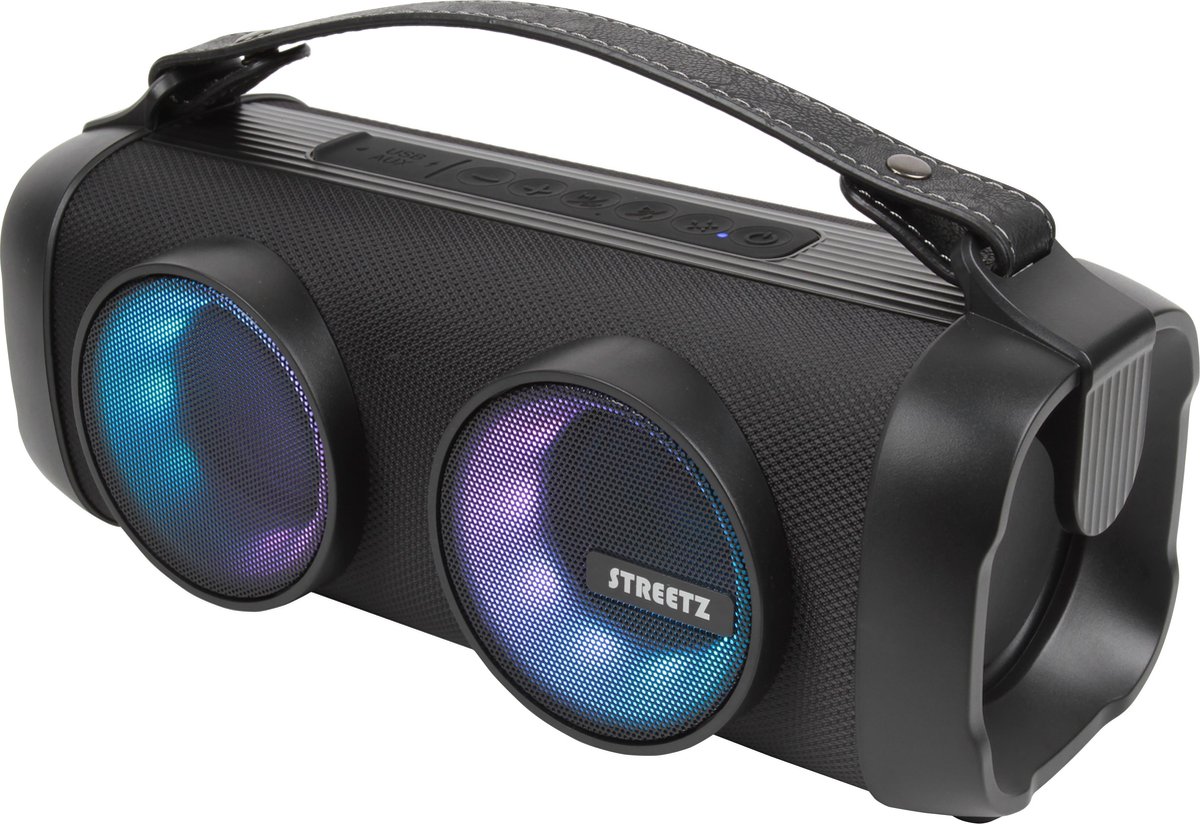 Streetz Bluetooth Boombox - Draagbare Speaker - Led-verlichting - Zwart