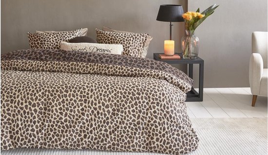 Riviera Maison Cheetah dekbedovertrek - Lits-Jumeaux XL - 260x200/220 - Bruin