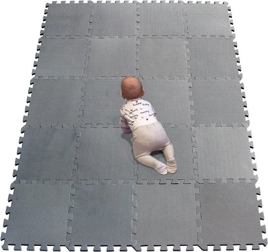 Puzzel-speelmat voor baby en peuters, antislip vloermat van EVA-schuim grijs