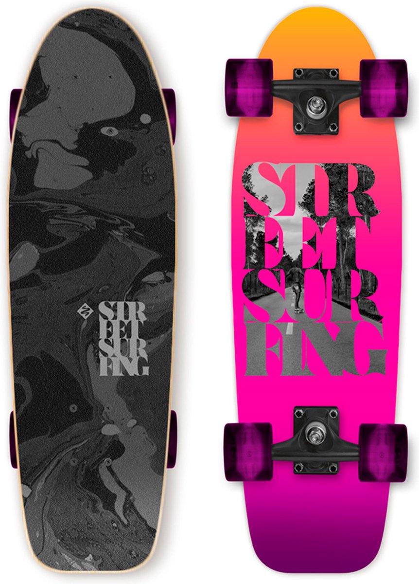 Street Surfing Kicktail 28´ Free Soul Cruiser Skateboard Roze