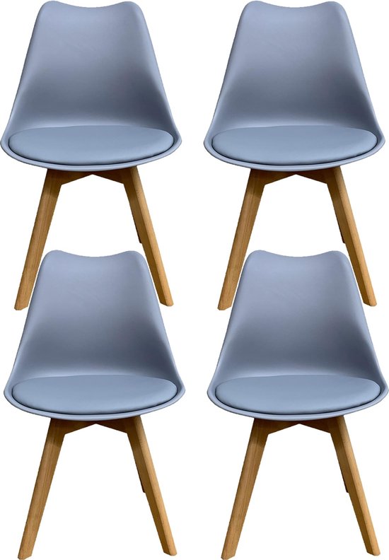 Lina® Bella Eetkamerstoelen - Set van 4 - Woonkamerstoel - Grijs