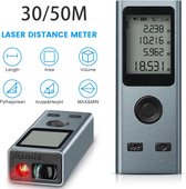 30M 50M Mini Laser Afstandsmeter - Digitale Meetlint Laser Liniaal - USB Oplaadbaar - Aluminium Legering Romp - 30m