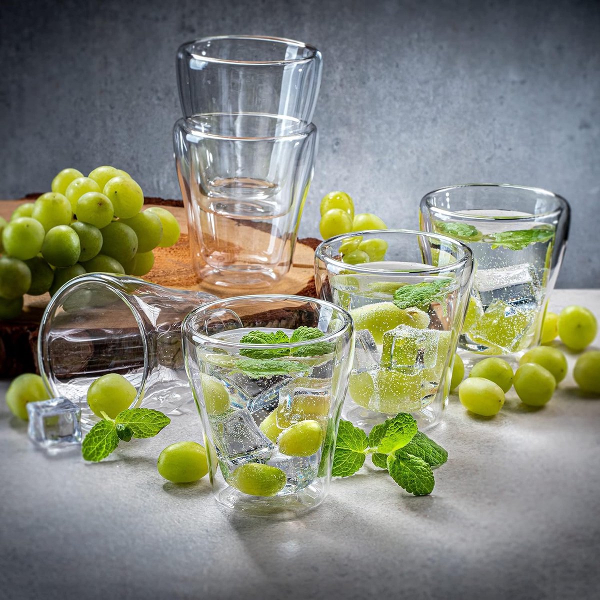 Theeglazenset – premium kwaliteit – luxe glazen koffie set van 4