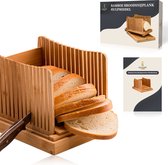 Gluxury Coupe-pain en Bamboe Premium - Outil coupe-pain - Planche à pain en bois de bambou - Avec bac de récupération - Bamboe - 30x20cm - Ajustable - Coupe-pain manuel - 30x20cm