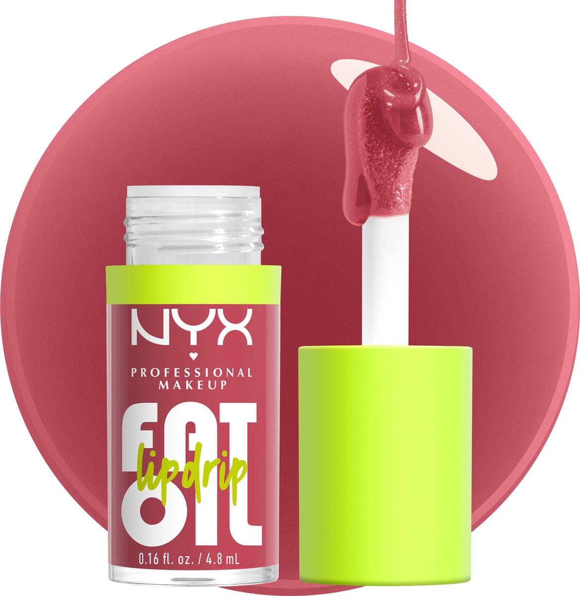 NYX Professional Makeup Fat Oil Lip Drip Lipgloss - Tot 12 uur hydratatie - Verrijkt met kruipbraamolie, framboosolie en squalaan - Chillin Like A Villain - 4,8 ml — cadeau in Verzorging - foto 5