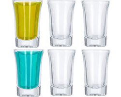 12x shotglazen / borrelglaasjes - 40 ml - glas - rond - shotglas / borrelglas Image
