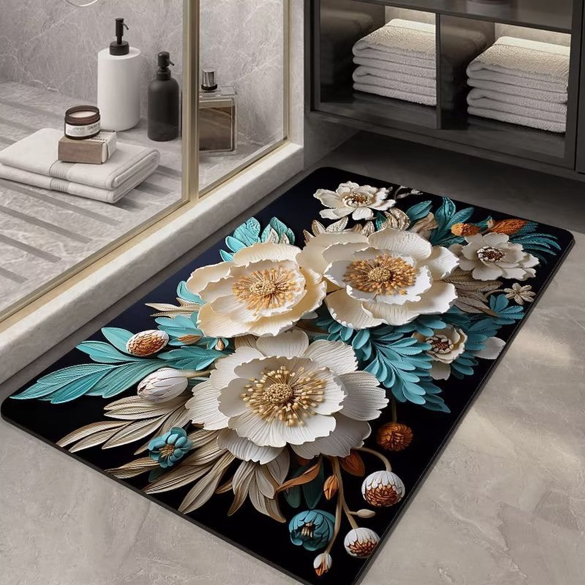 Badmat - Extra Dikke & Superzachte Badkamer Vloerkleed - Antislip en Hoogabsorberend - Machinaal Wasbaar - 50 x 122 cm (Donkergrijs Badmat - Extra Dikke & Superzachte Badkamer Vloerkleed - Antislip en Hoogabsorberend - Machinaal Wasbaar - 50 x 122 cm (Donkergrijs