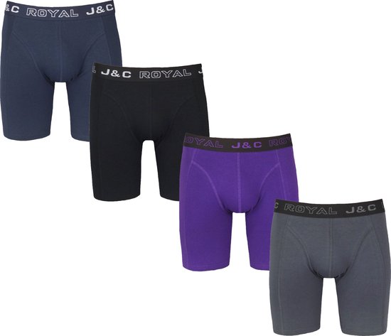 4-PACK LUXE EN ELASTISCHE HERENBOXERSHORT MET LANGE PIJPEN J&C