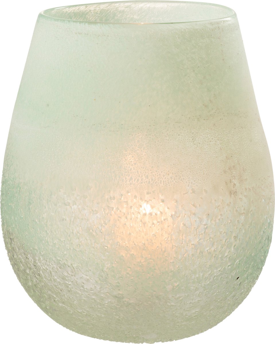 J-Line windlicht Scavo - glas - aqua - large Blauw