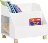 Rootz Kinderopbergrek - Speelgoedorganisator - Boekenkast voor kinderen - Stevige grenen poten - Dubbele compartimenten - Ideaal voor boeken en speelgoed - 60 cm x 53 cm x 48 cm