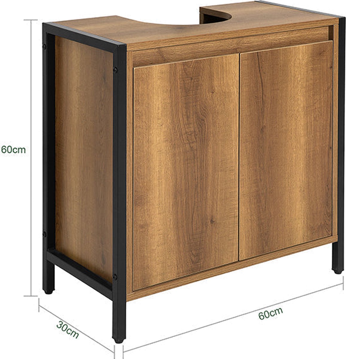 eSituro Basin Cabinet Basin Cabinet Basin Cabinet Bathroom Cabinet with 2 Doors MDF White 60 x 60 x 30 cm Country Style