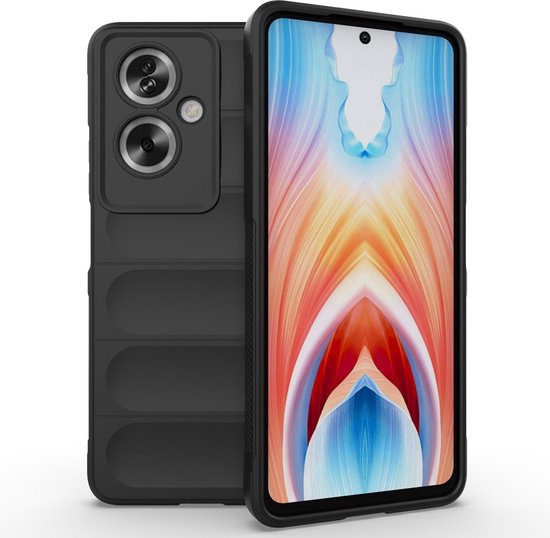MOJIA Fliphoes Voor Oppo A79 5G – Ultradun – Met Kaartsleuven – RFID-blokkering – TPU/PU – Zwart – Incl. Standfunctie