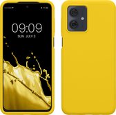 kwmobile telefoonhoesje geschikt voor Motorola Moto G54 5G - Hoesje met siliconen coating - Smartphone case in stralend geel