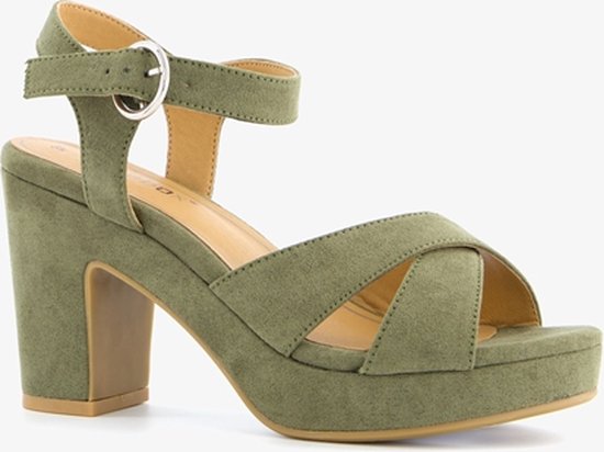 Blue Box dames sandalen met hak groen - Maat 37