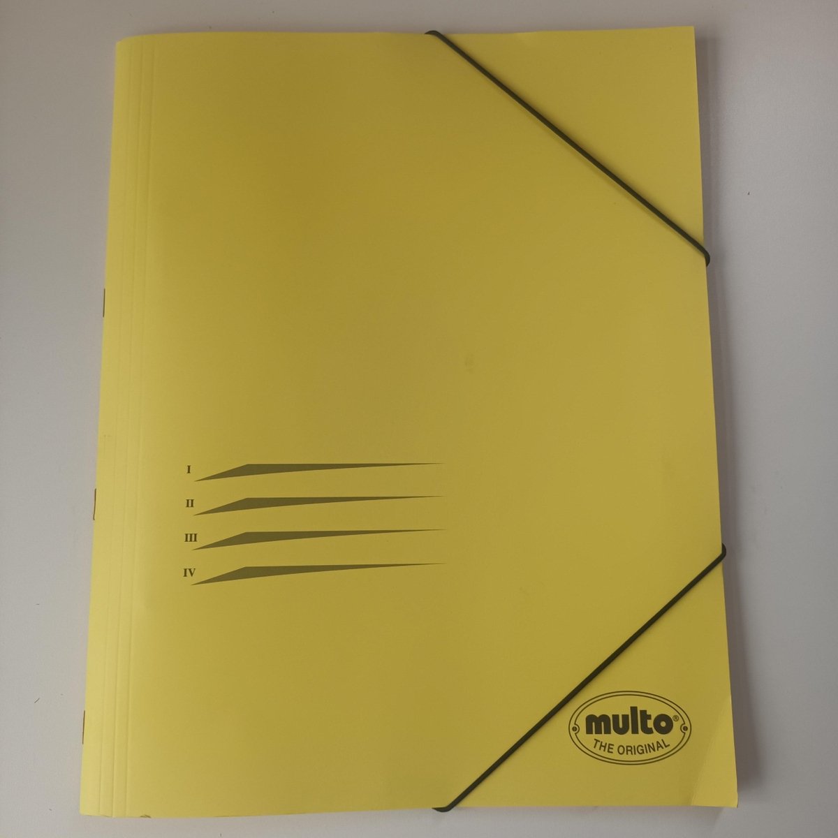 Multo Relatiedossier Sorteermap Geel Karton FSC 5730043 Elastiek 4 tabs Opbergmap 10 stuks