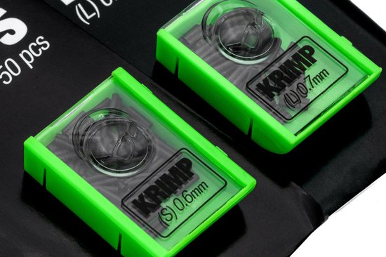 Korda Krimps 50pcs - dubbele buis - voor stijf materiaal - 0.6mm en 0.7mm van Merkloos — afbeelding 3