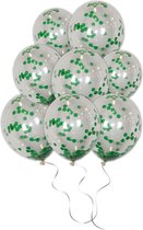 LUQ - Luxe Groene Confetti Helium Ballonnen - 25 stuks - Verjaardag Versiering - Decoratie - Feest Ballon Groen Confetti Latex