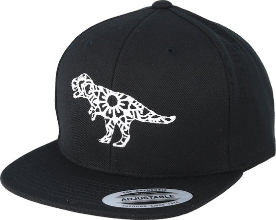 Hatstore- Kids Mandala T-Rex Black Snapback - Kiddo Cap Cap