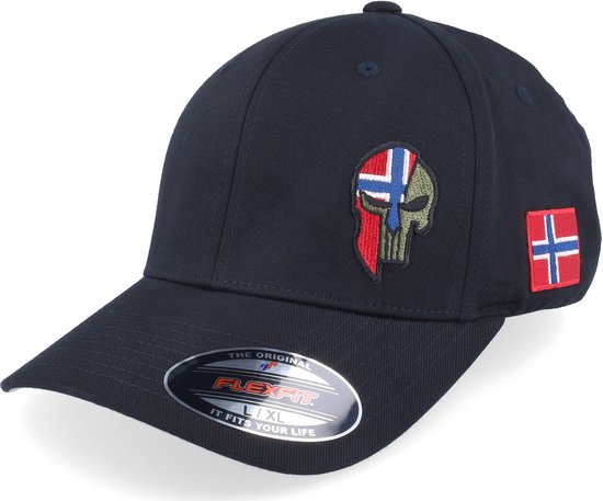Hatstore- Norway Army Skull Black Wooly Combed Flexfit - Army Head Cap
