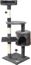 PEAM® Krabpaal voor Katten - Kattenboom Grote Katten - Cat Tower - 40x40x116cm - Donkergrijs - Krabpaal - Kattenboom - Speelplek Kat - Rustplek Kat - 5 Niveaus - Kitten