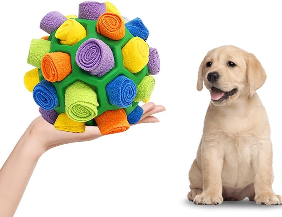 Snuffelbal voor honden, snuffelspeelgoed voor honden, intelligent speelgoed, wasbaar, interactief hondenspeelgoed, bal, 20 cm, voor het zoeken naar voer, instinct training (A)