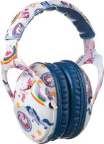 PROTEAR SNR 28 dB gehoorbescherming voor kinderen – hoofdtelefoon met ruisonderdrukking voor kinderen, ideaal voor kinderen onder vuurwerk, sportevenementen en lawaaierige omgevingen (blauw, unicorn)