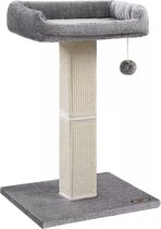 In And OutdoorMatch Krabpaal Eudora - 71cm - Voor Katten - Grijs - Zachte Kattenmand Hangmat - Post - Kattenspeelgoed - Ook geschikt voor kleine kittens