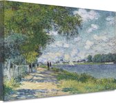 La Seine à Argenteuil - Claude Monet portret - Rivier schilderij - Schilderijen canvas Landschap - Vintage schilderij - Canvas schilderijen - Wanddecoratie woonkamer 60x40 cm