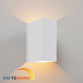 Ledmatters - Wandlamp Wit - Down - Dimbaar - 9.8 watt - 355 Lumen - 2200-2700 Kelvin - 2200-2700k - IP65 Buitenverlichting