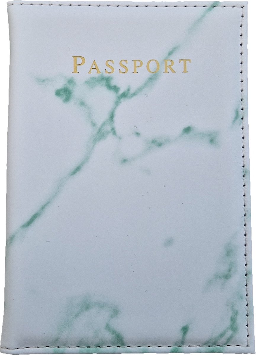 Descent | Paspoorthoes | Marmerlook groen - Reisartikelen - beschermhoes - Paspoortmap