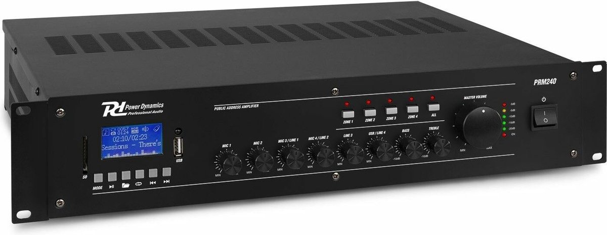 Power Dynamics Buitenspeakerset zwart - 4 speakers en 4-zone versterker - Bluetooth - 100V thumbnail 7
