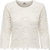 Jacqueline de Yong T-shirt Jdynatasha 3/4 Structure Pullover Knt 15216114 Cloud Dancer Dames Maat - XL