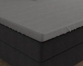 Luxe dubbel jersey geweven katoen topper hoeslaken grijs - 160/180x200/210/220 (lits-jumeaux) - zware kwaliteit - superzacht - perfecte pasvorm - voor optimaal slaapcomfort