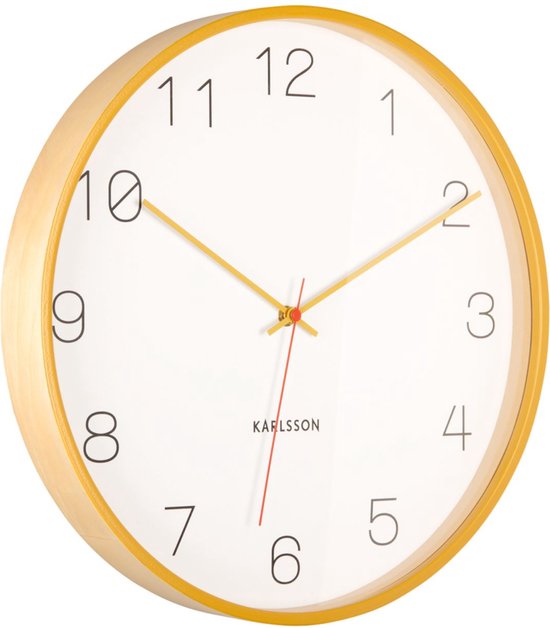 Karlsson Wall Clock Joy - Jaune - Ø40cm - Horloge Murale Moderne