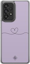 Coque Casimoda® - Convient pour Samsung Galaxy A52 5G - Coeur Lilas - Coque 2 en 1 - Antichoc - Illustration - Bords relevés - Violet, Transparent