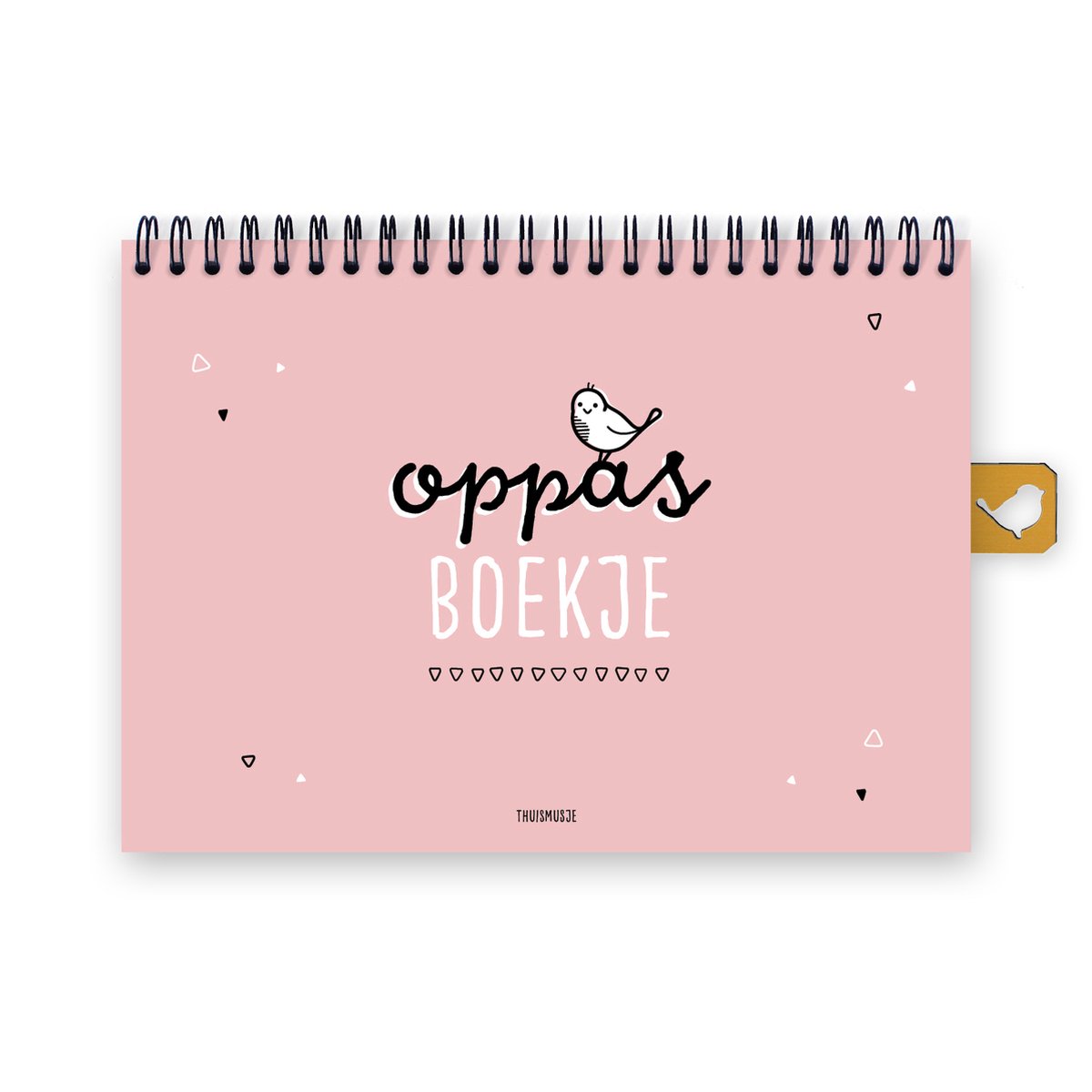 Thuismusje Oppasboekje - Roze - A5 formaat met ringband - dagboek opa, oma, oppas, opvang