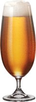 Elegante bierglazen Colibri op steel - BOHEMIA KRISTAL - bierglas op voet - cadeau set van 6 stuks