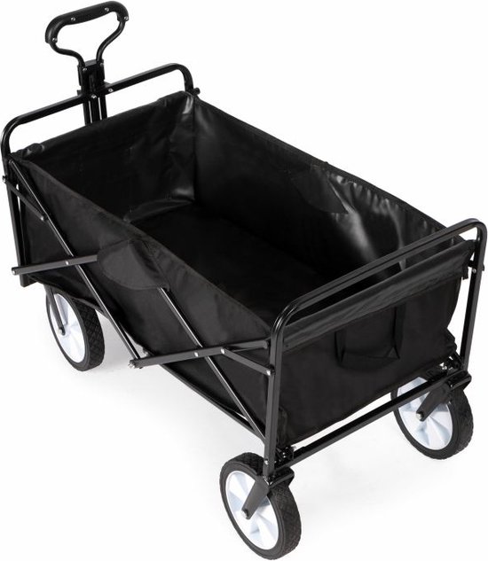 Multistore Bolderkar opvouwbaar 100L en 80kg draagkracht - strandkar - bolderwagen - 360º voorwielen - zwart van Multistore — afbeelding 3