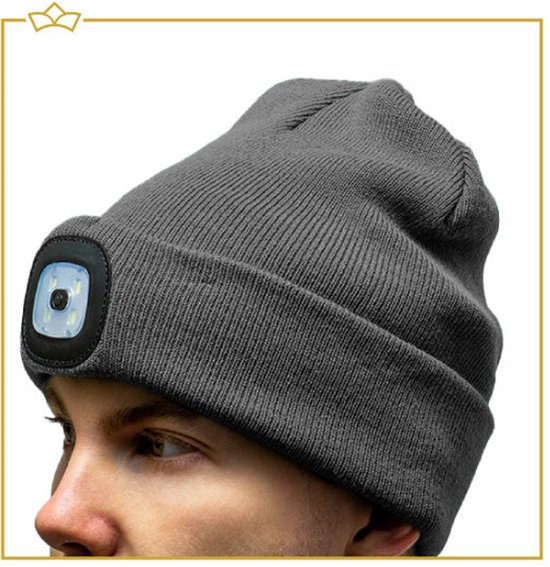 DRAPER D99521 Beanie Hat met oplaadbare LED lamp (1W), zwart | Automotive Line