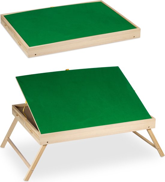 Relaxdays Plateau à Puzzle, avec 4 tiroirs Amovibles, Jusqu'à 1000 pièces, Bois & Feutre, Tapis, Planche, Multicolore