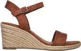 Tamaris dames espadrilles met sleehak cognac - Maat 39