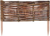 Floranica Tuinafscheiding van wilg - 1 stuk - Hoogte: 20 cm Lengte: 40 cm - Wilgenvlechtwerk, tuinhek, randafwerking voor bloembedden, hout, gazonrand
